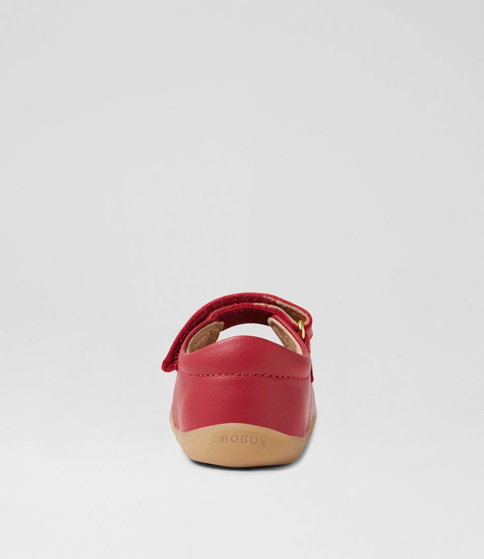 Bobux Su Lola Tibitan Red Leather Flat Shoes
