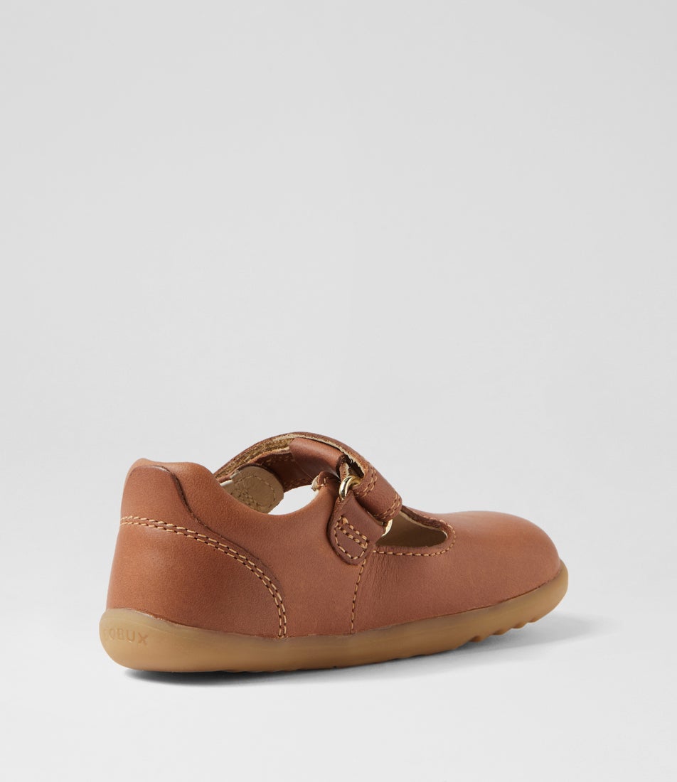 Bobux Su Louise Infant Caramel Leather Flat Shoes