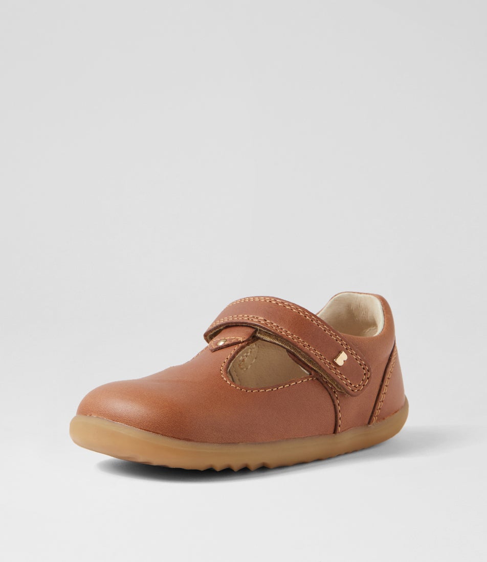 Bobux Su Louise Infant Caramel Leather Flat Shoes
