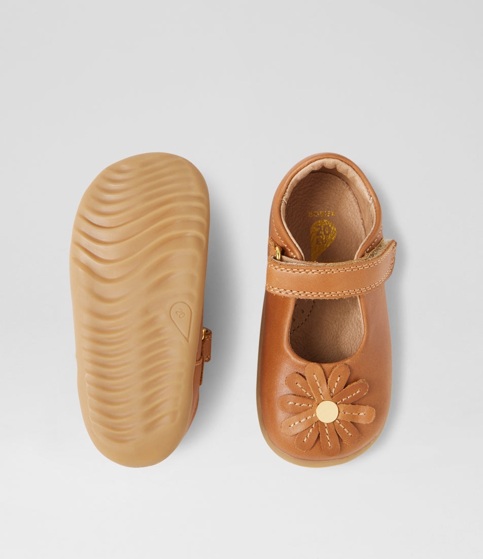 Bobux Su Pixie Caramel Leather Flat Shoes