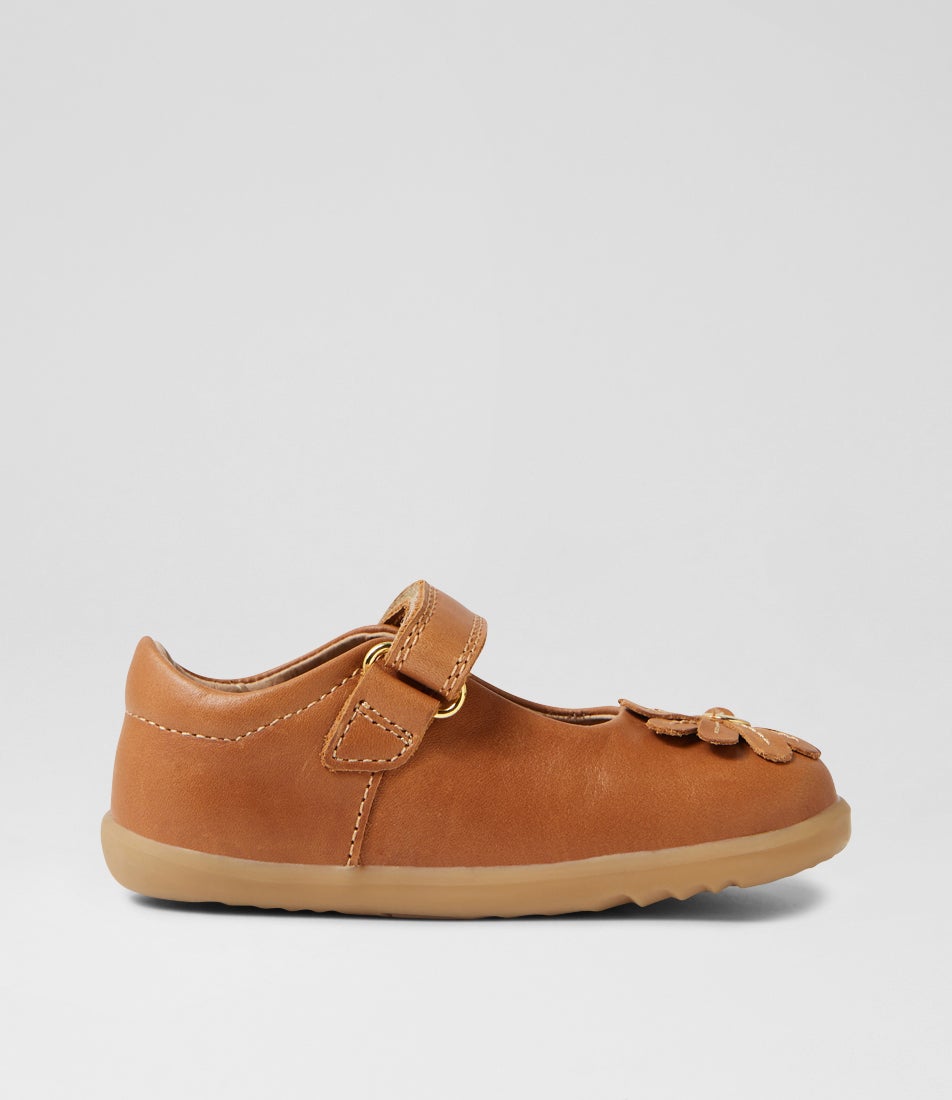 Bobux Su Pixie Caramel Leather Flat Shoes