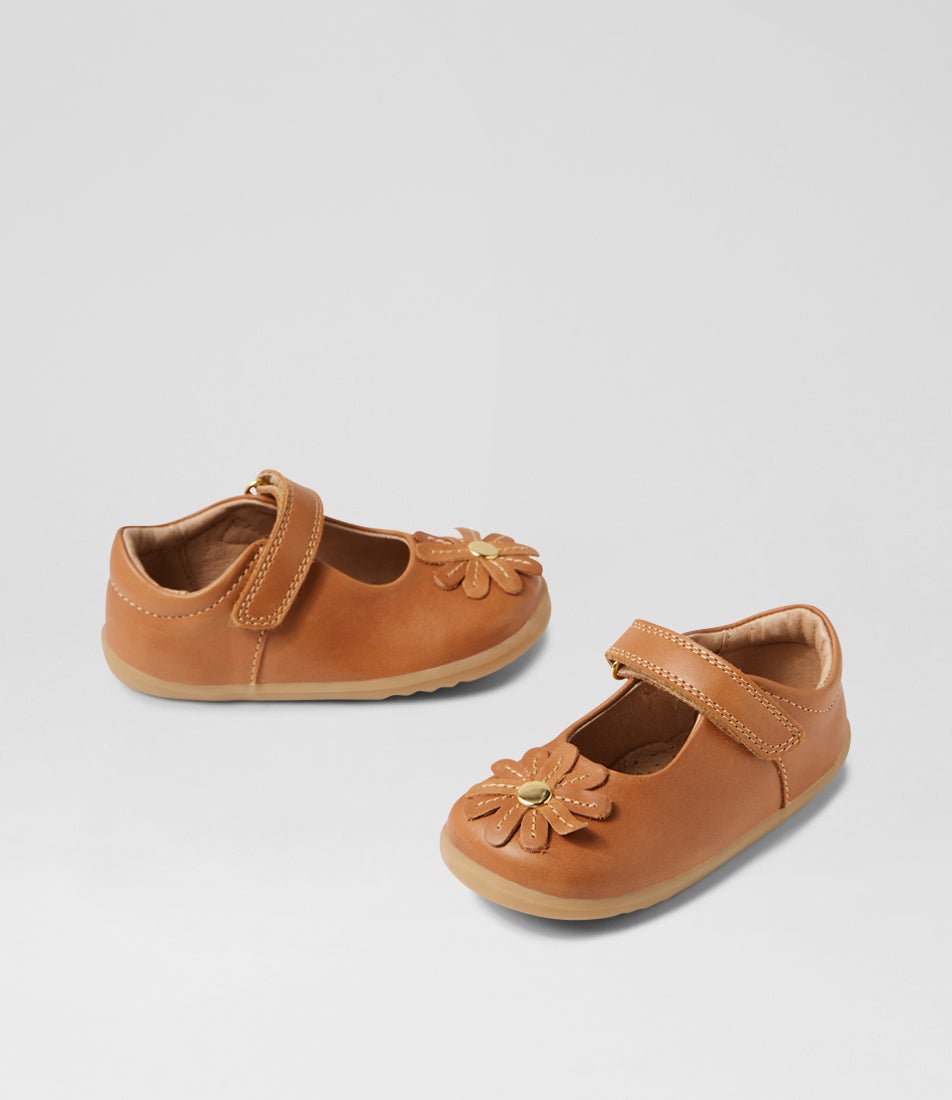bobux Su Pixie Caramel Leather Flat Shoes