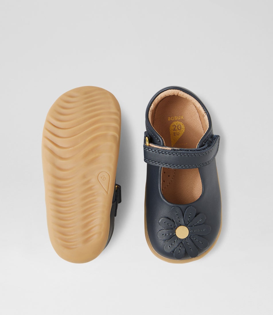 Bobux Su Pixie Navy Leather Flat Shoes
