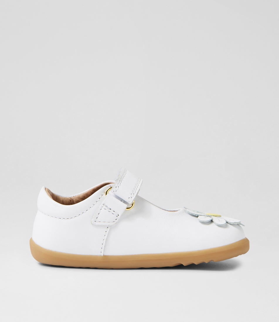 Bobux Su Pixie White Leather Flat Shoes