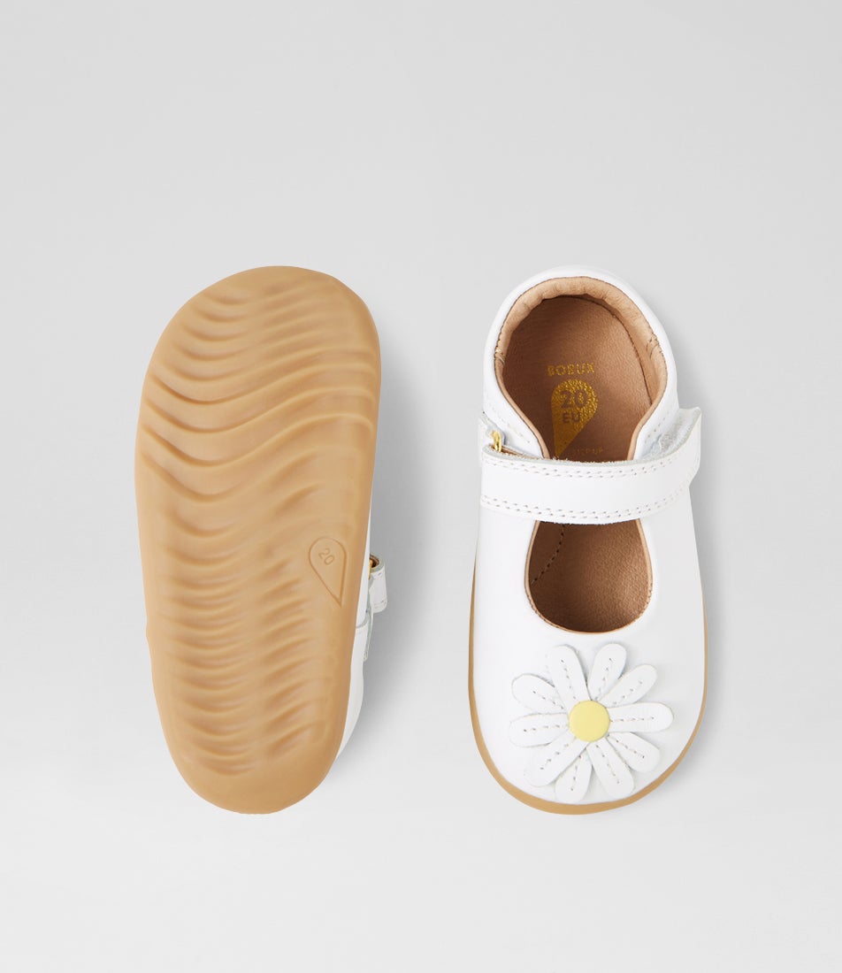 Bobux Su Pixie White Leather Flat Shoes