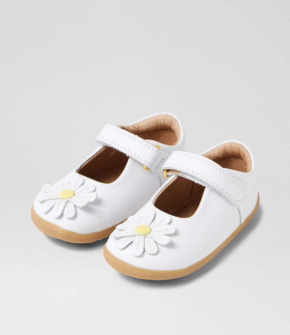 bobux Su Pixie White Leather Flat Shoes