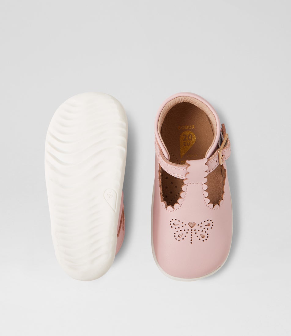 Bobux Su Poppy Ballet Pink Leather Flat Shoes