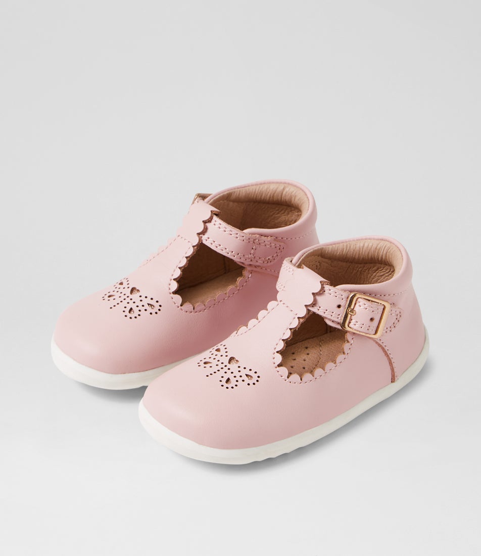 bobux Su Poppy Ballet Pink Leather Flat Shoes