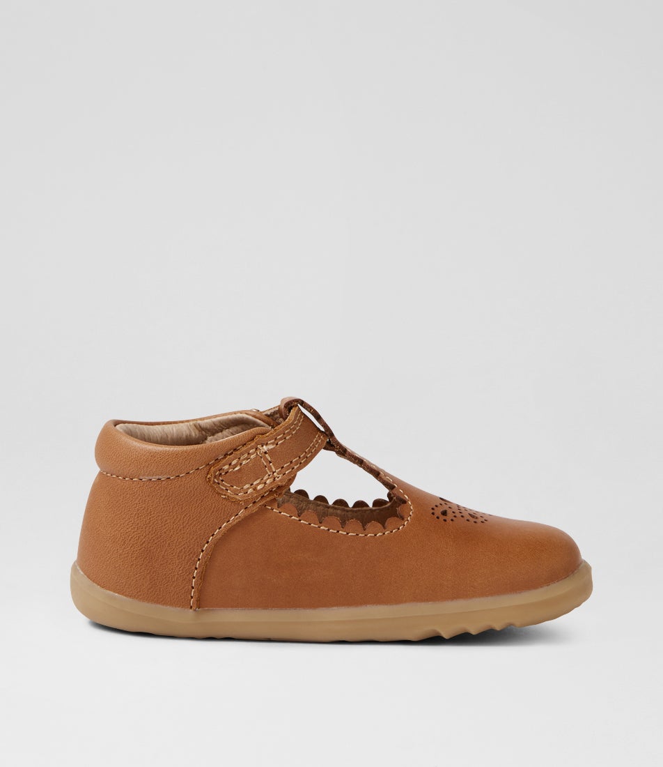 Bobux Su Poppy Caramel Leather Flat Shoes