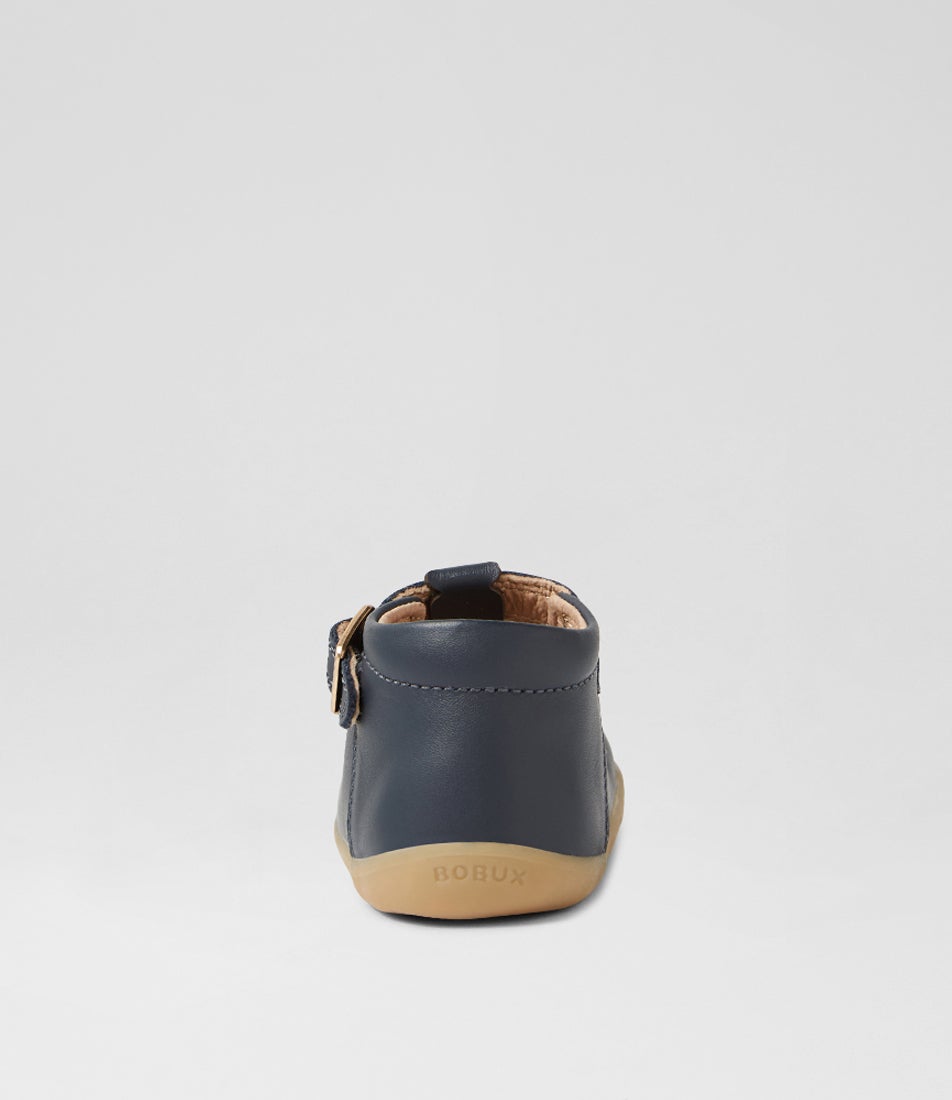 Bobux Su Poppy Navy Leather Flat Shoes