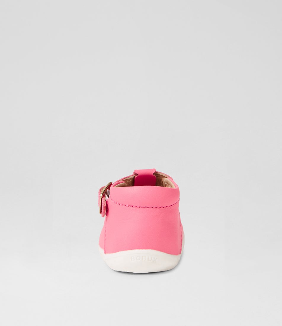 Bobux Su Poppy Pink Lemonade Leather Flat Shoes