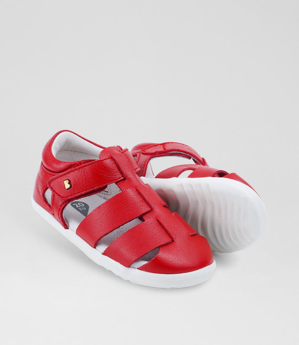 Bobux Su Tidal Infant Red Leather Flat Shoes