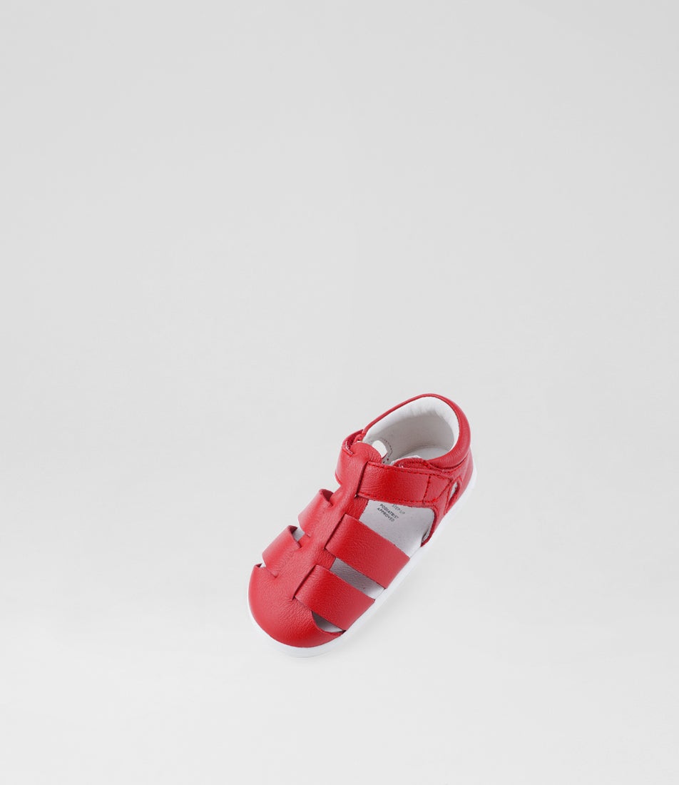 Bobux Su Tidal Infant Red Leather Flat Shoes