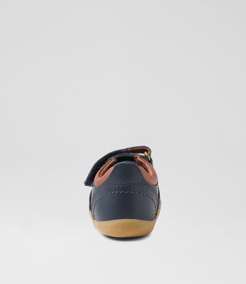 Bobux Su Timber Low Pre Navy Leather Flat Shoes