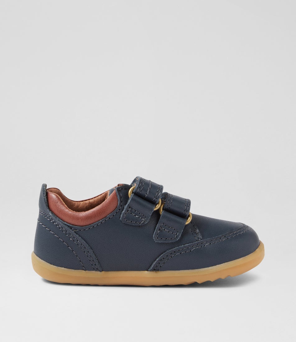 Bobux Su Timber Low Pre Navy Leather Flat Shoes