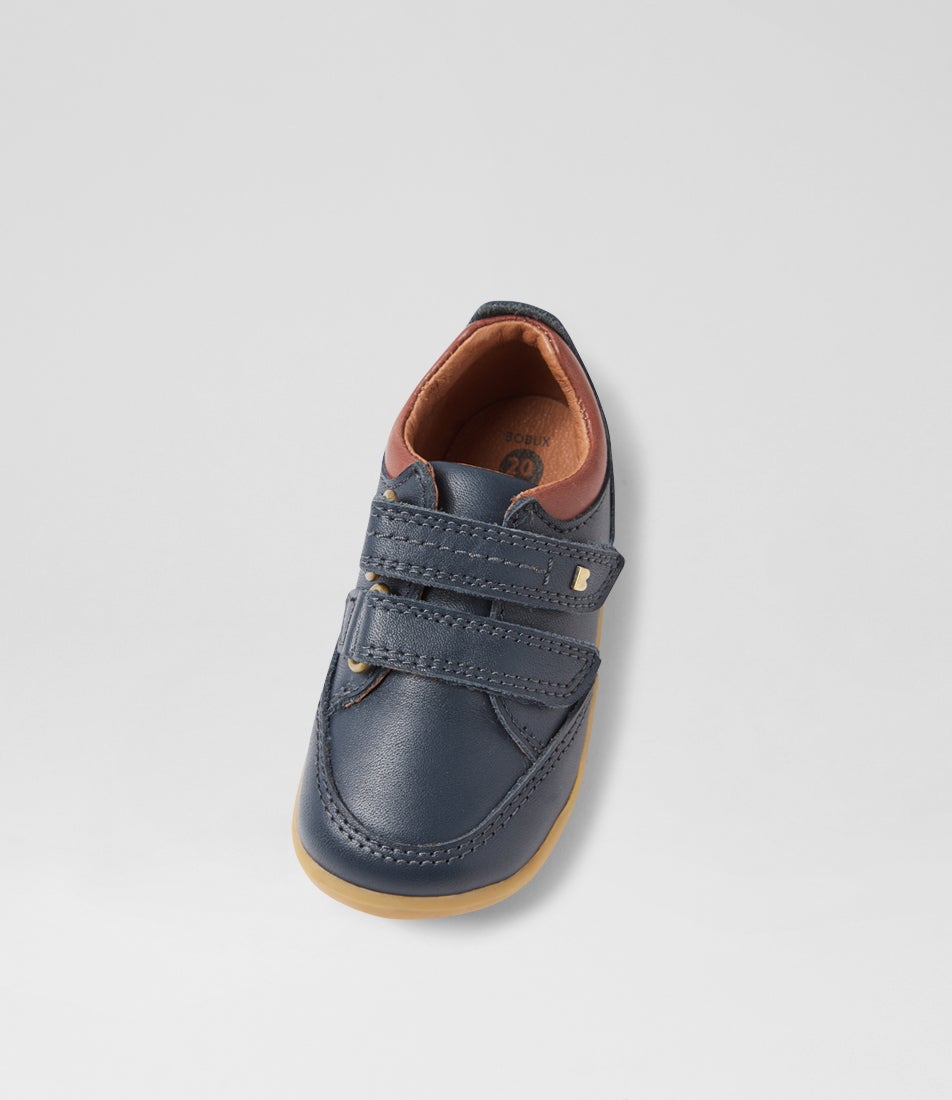 Bobux Su Timber Low Pre Navy Leather Flat Shoes