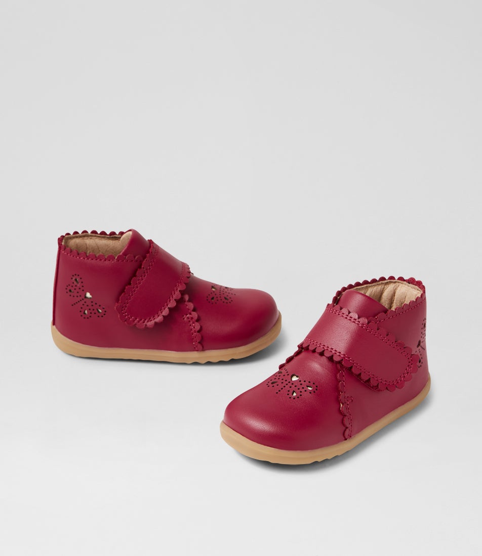 bobux Su Willow Tibitan Red Leather Ankle Boots