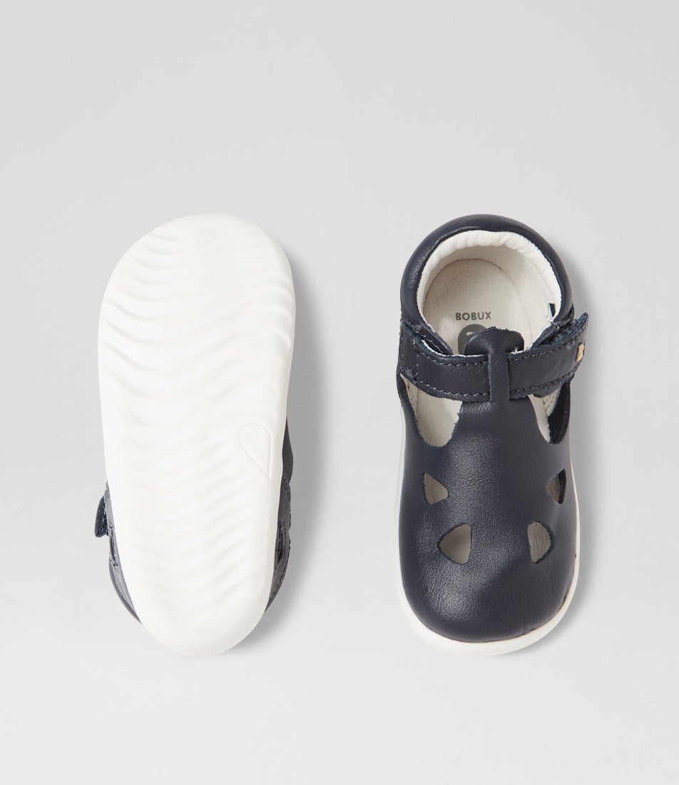 Bobux Su Zap 2 Infant Navy Leather Flat Shoes
