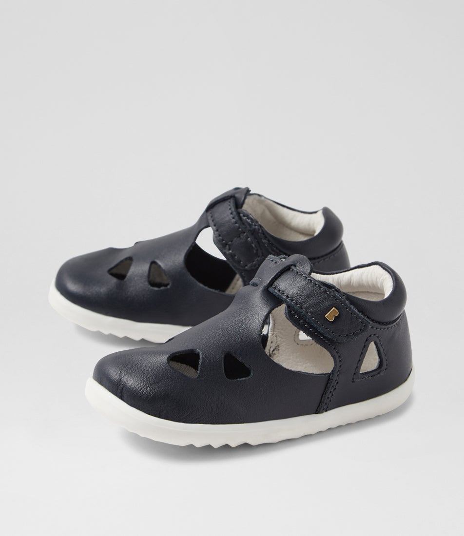 bobux Su Zap 2 Infant Navy Leather Flat Shoes
