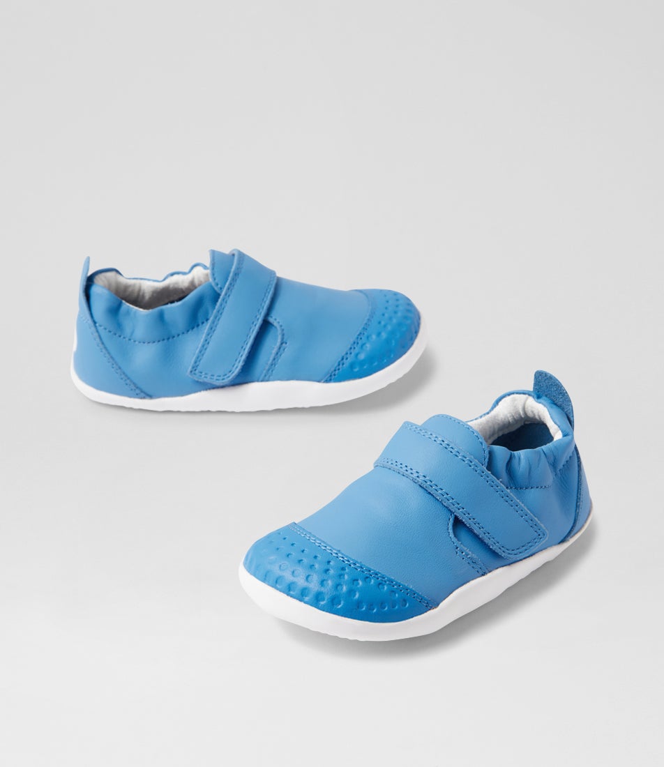 bobux Xp Go Azure Blue Leather Flat Shoes