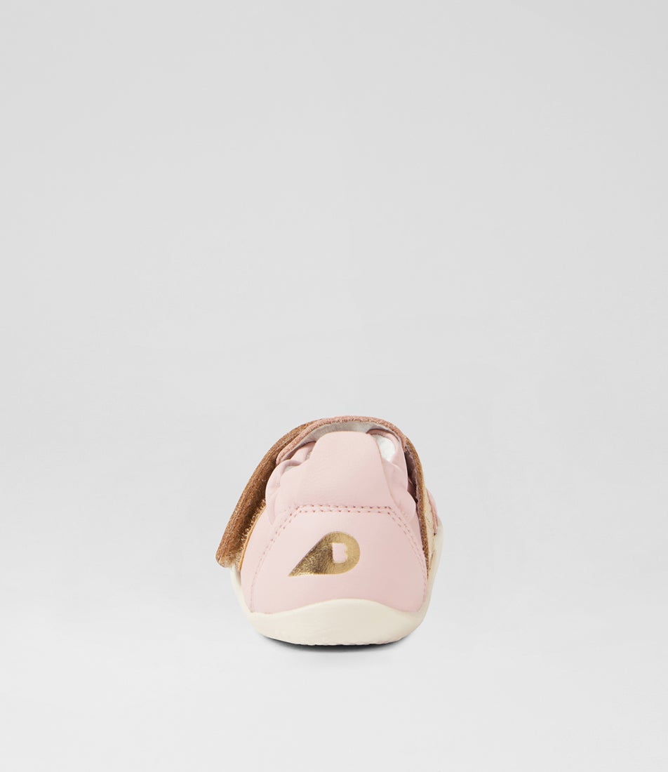Bobux Xp Go Ballet Pink Gold Leather Flat Shoes
