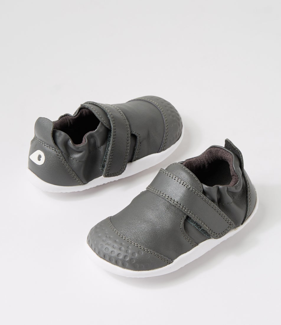bobux Xp Go Infant Smoke Leather Flat Shoes