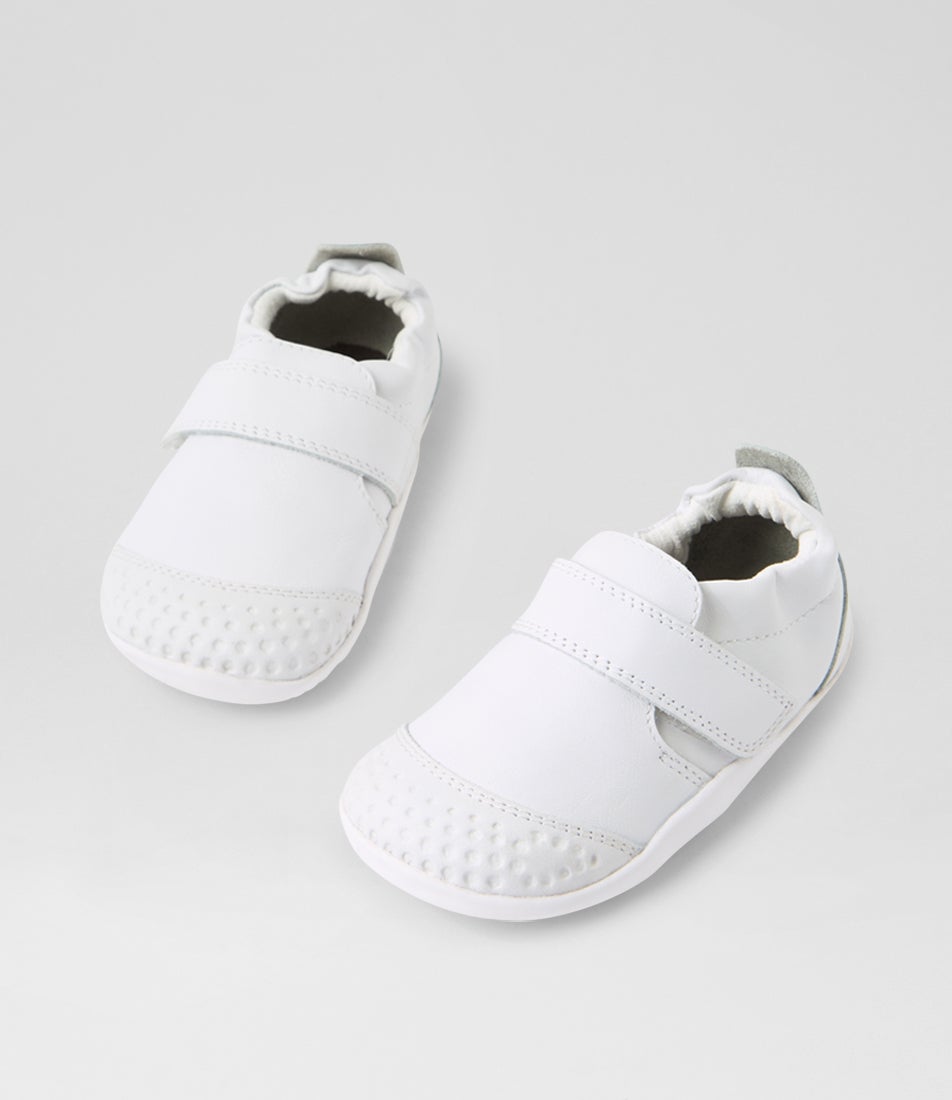 bobux Xp Go Infant White Leather Flat Shoes