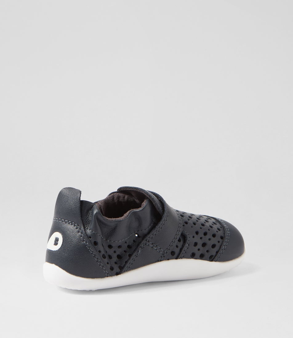 Bobux Xp Go Punch Infant Navy Leather Flat Shoes