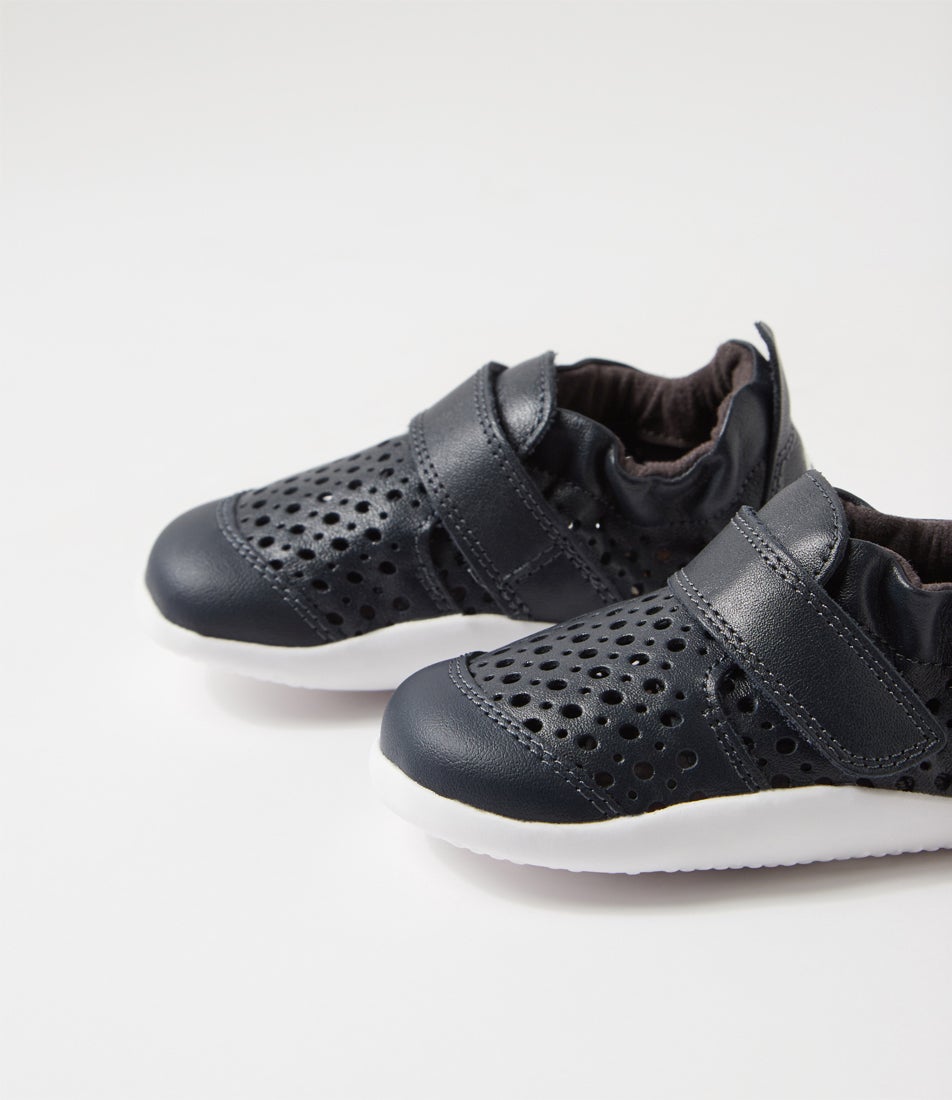 bobux Xp Go Punch Infant Navy Leather Flat Shoes