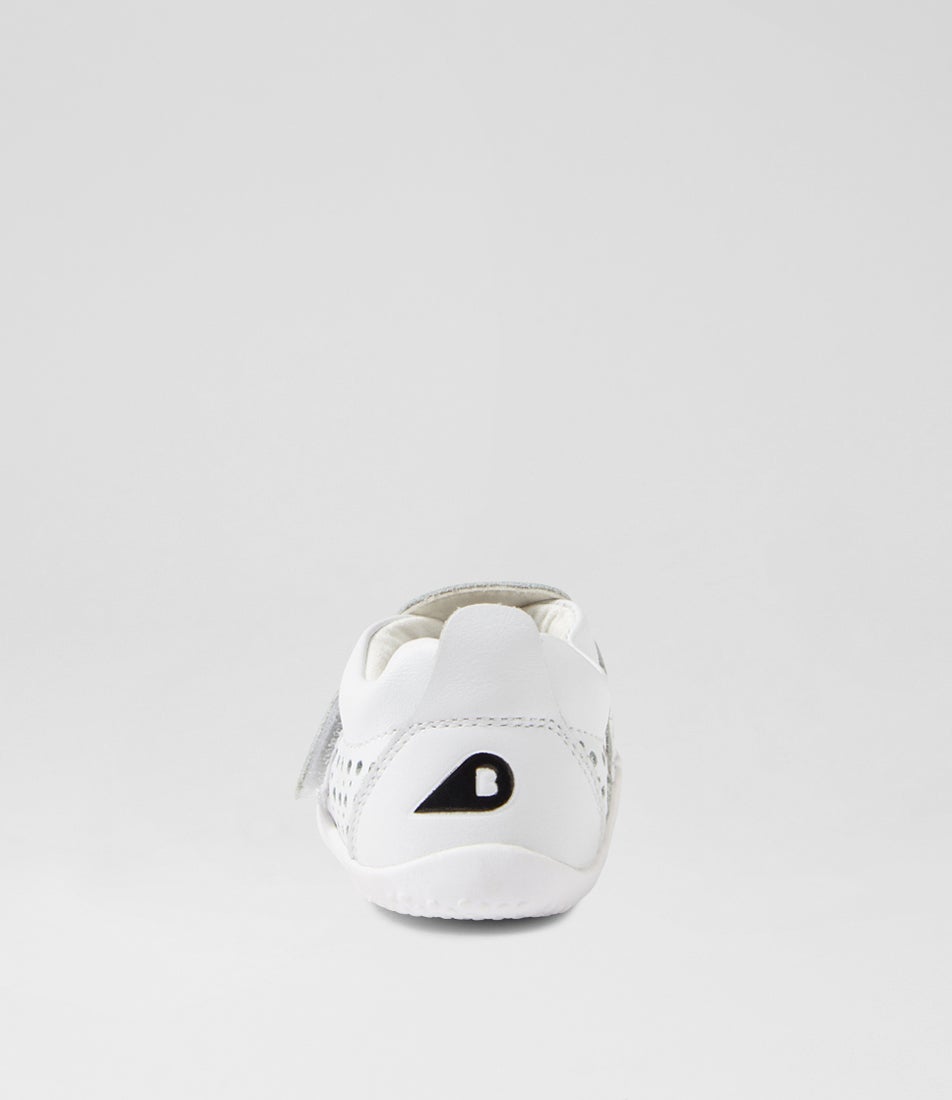 Bobux Xp Go Punch White Leather Flat Shoes