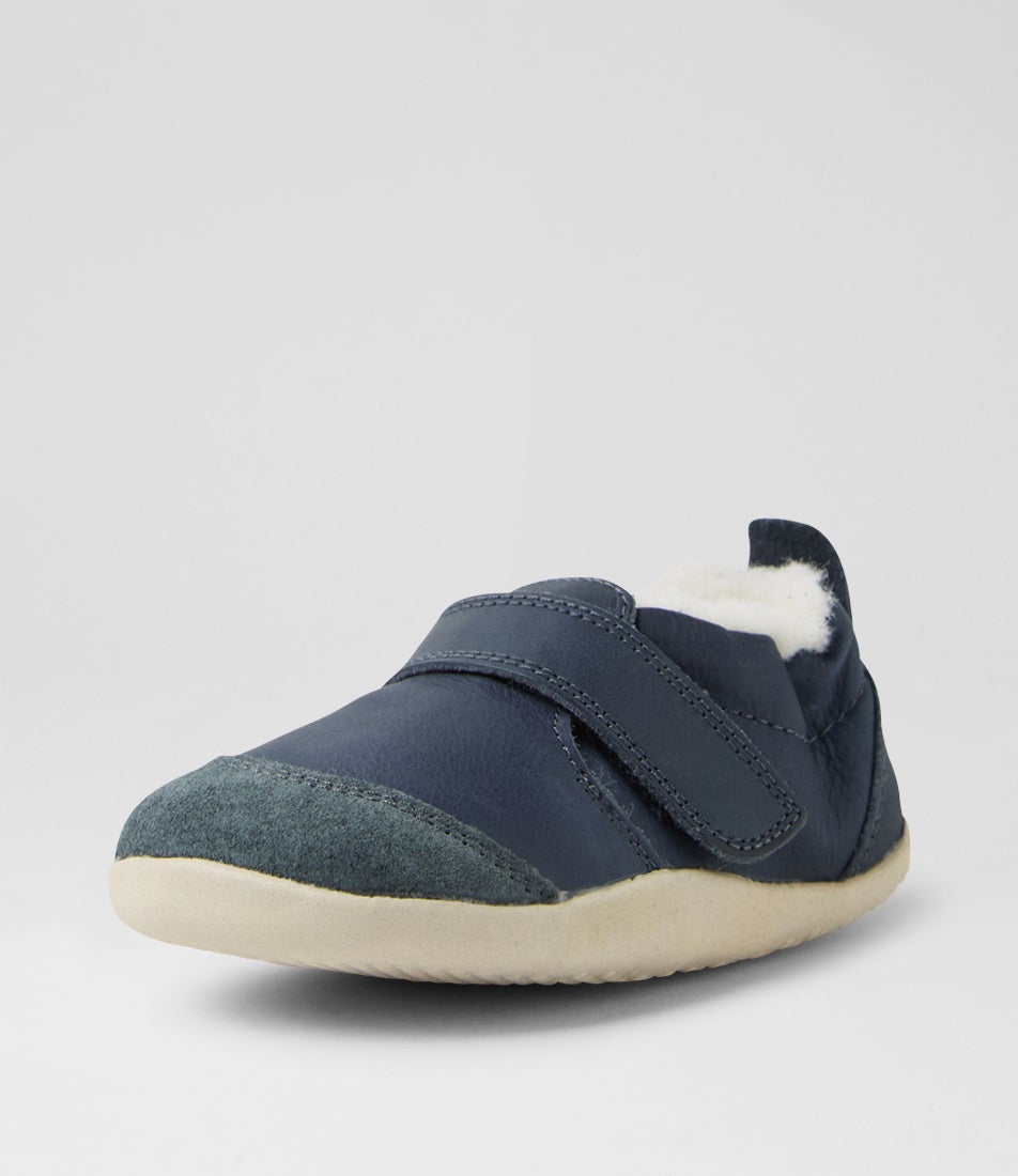 Bobux Xp Marvel Arctic Pre Navy Leather Flat Shoes