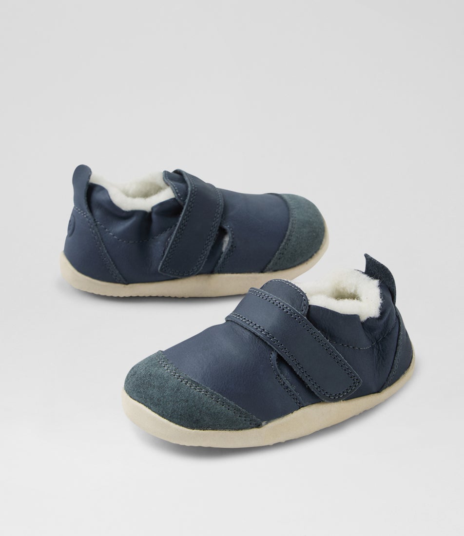 bobux Xp Marvel Arctic Pre Navy Leather Flat Shoes