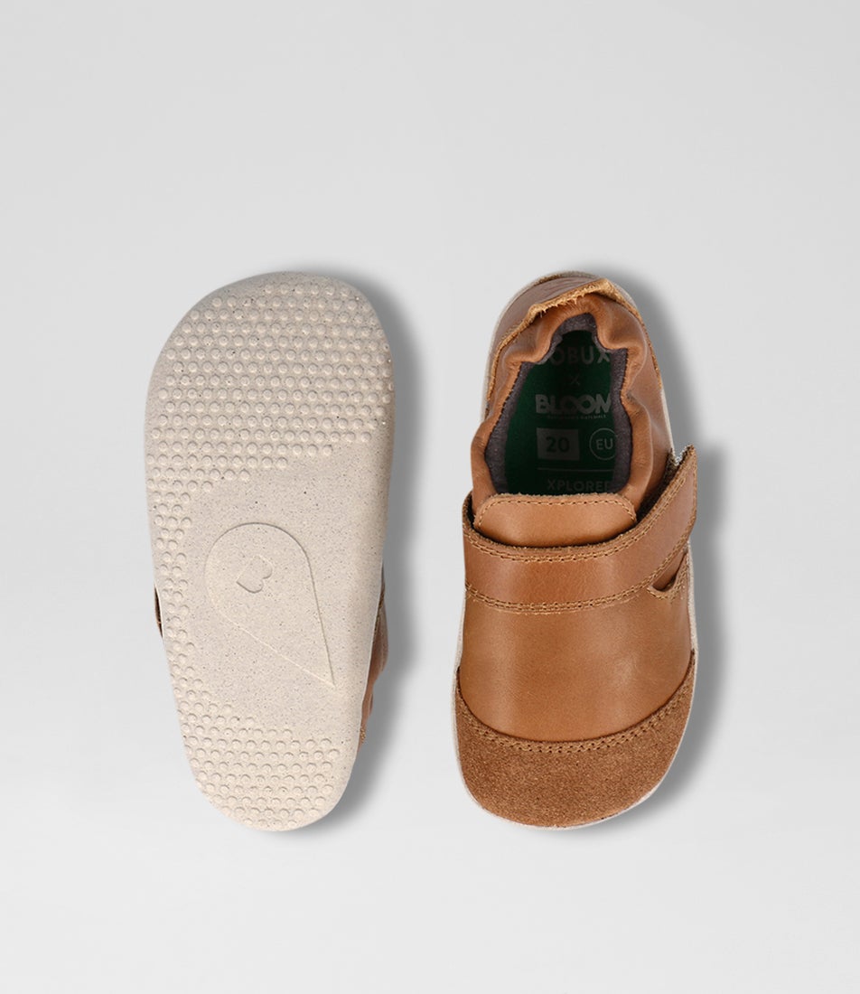 bobux Xp Marvel Infant Caramel Leather Flat Shoes