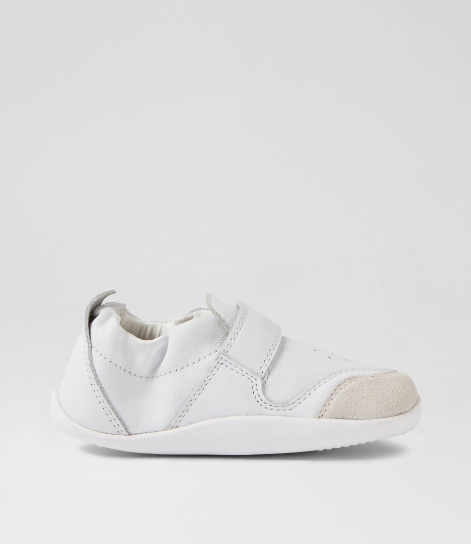 Bobux Xp Ripple White Leather Flat Shoes