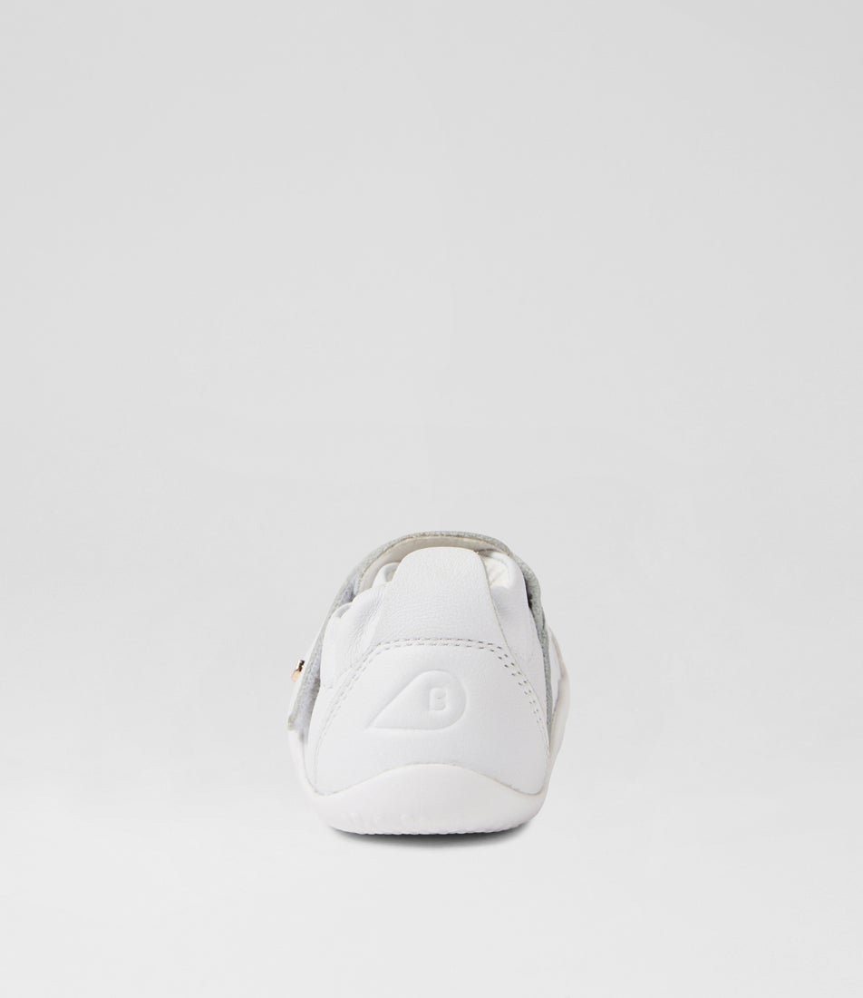 Bobux Xp Ripple White Leather Flat Shoes