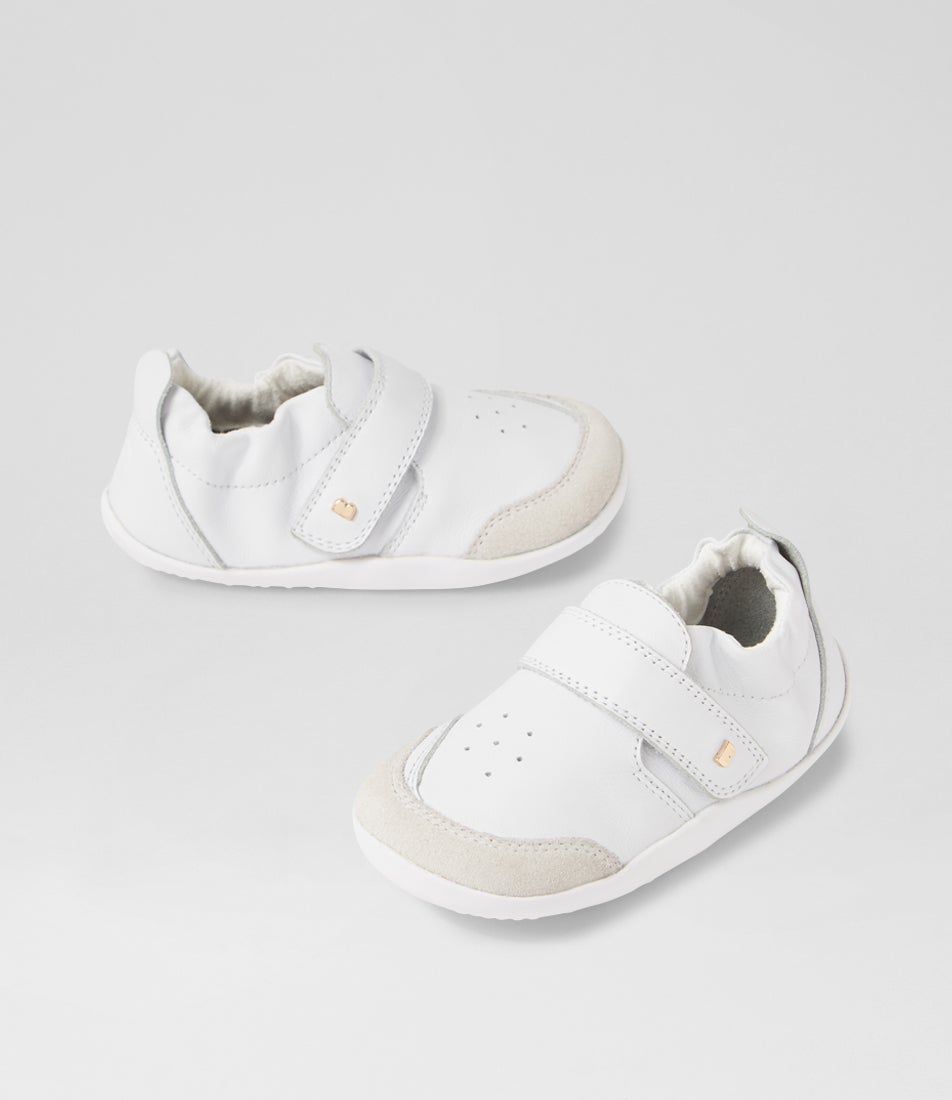 bobux Xp Ripple White Leather Flat Shoes