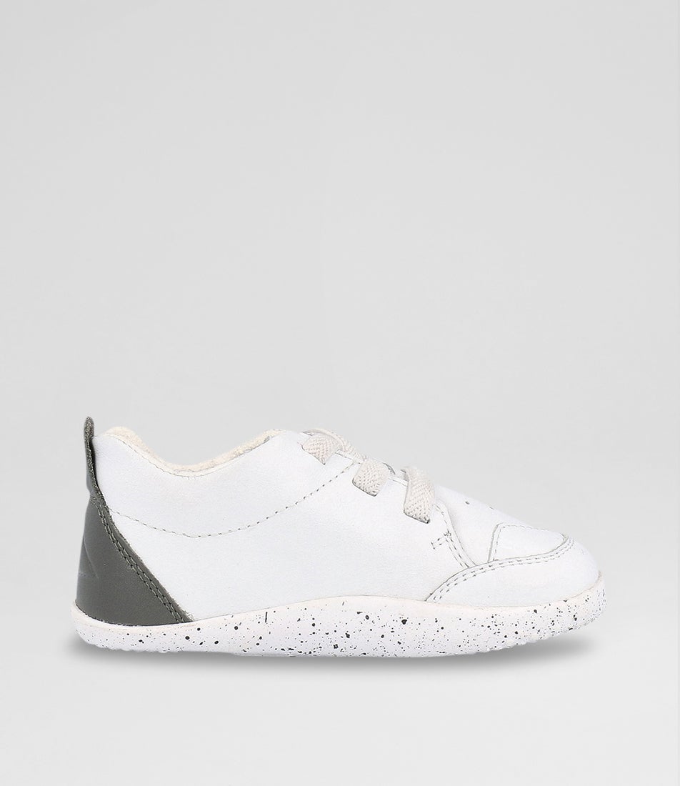 bobux Xp Sport Infant White Smoke Leather Sneakers