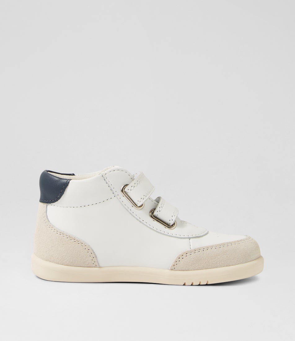 Bobux Iw Champ High Chalk Gentian Blue Leather Ankle Boots