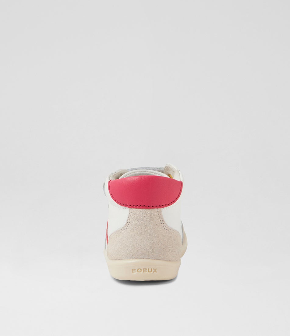 Bobux Iw Champ High Chalk Radiant Raspberry Leather Ankle Boots