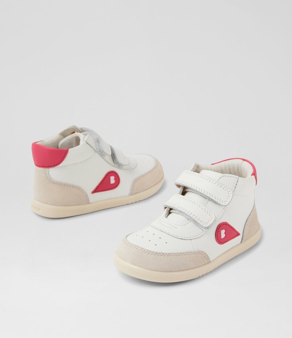 bobux Iw Champ High Chalk Radiant Raspberry Leather Ankle Boots