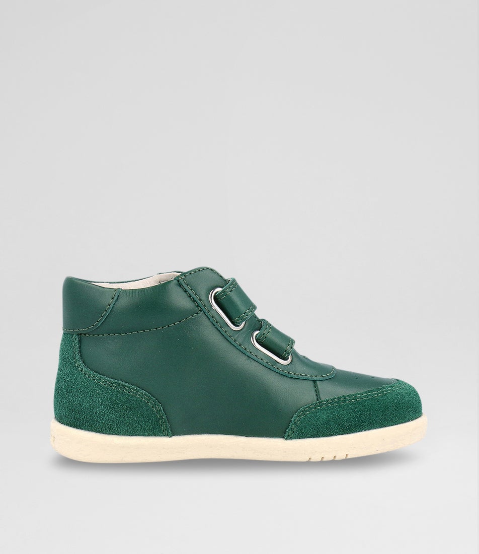bobux Iw Champ High Toddler Deep Emerald Chalk Leather Ankle Boots