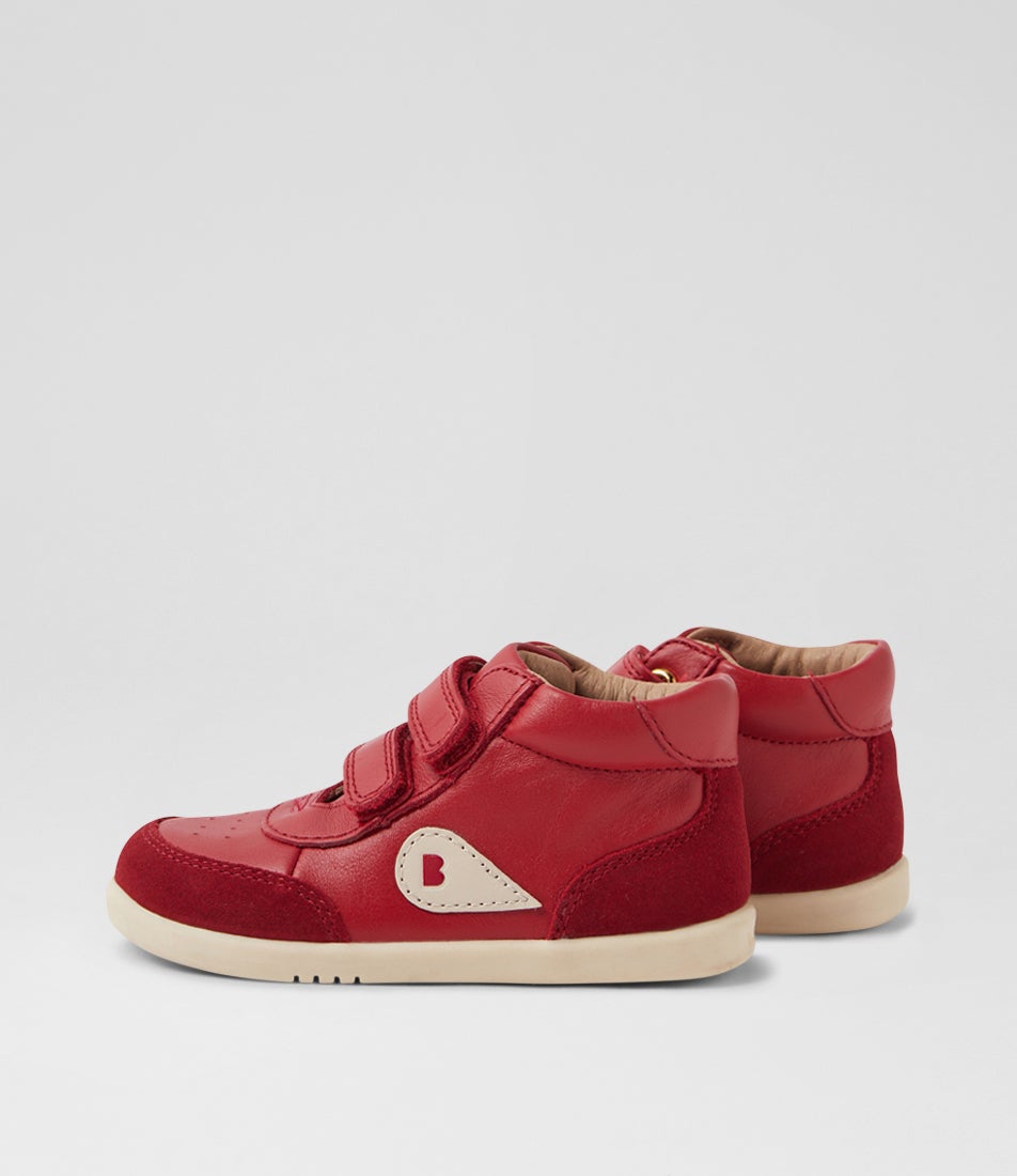 bobux Iw Champ High Toddler Pompeian Red Leather Ankle Boots