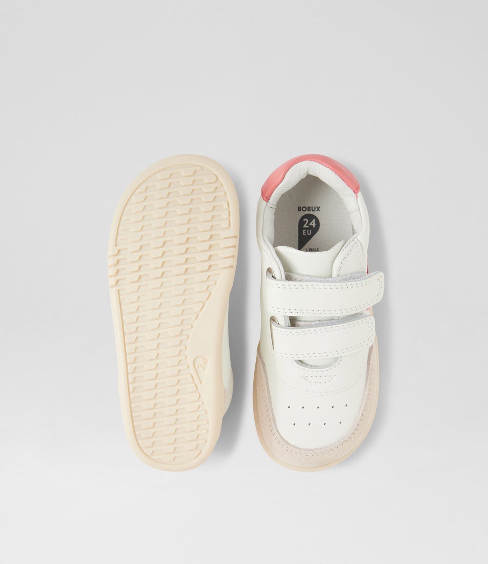 Bobux Iw Champ Toddler Chalk Ocean Coral Leather Sneakers
