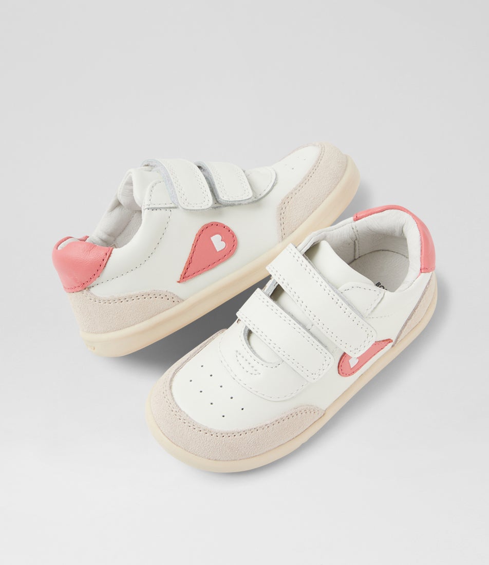 bobux Iw Champ Toddler Chalk Ocean Coral Leather Sneakers