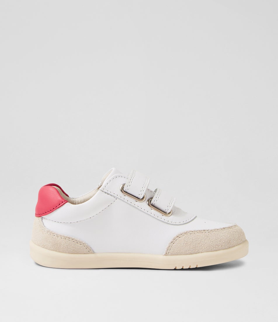 Bobux Iw Champ Toddler Chalk Radiant Raspberry Leather Sneakers