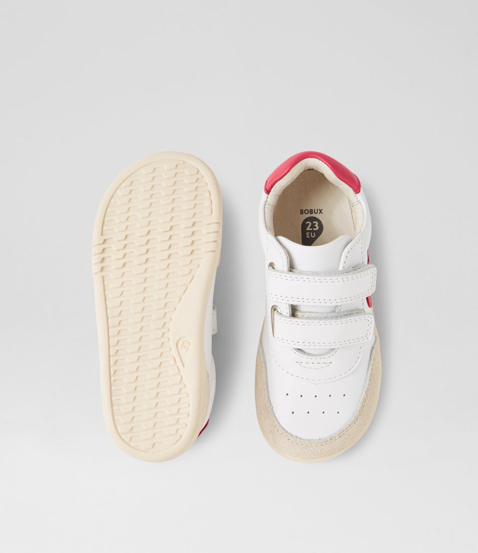 Bobux Iw Champ Toddler Chalk Radiant Raspberry Leather Sneakers