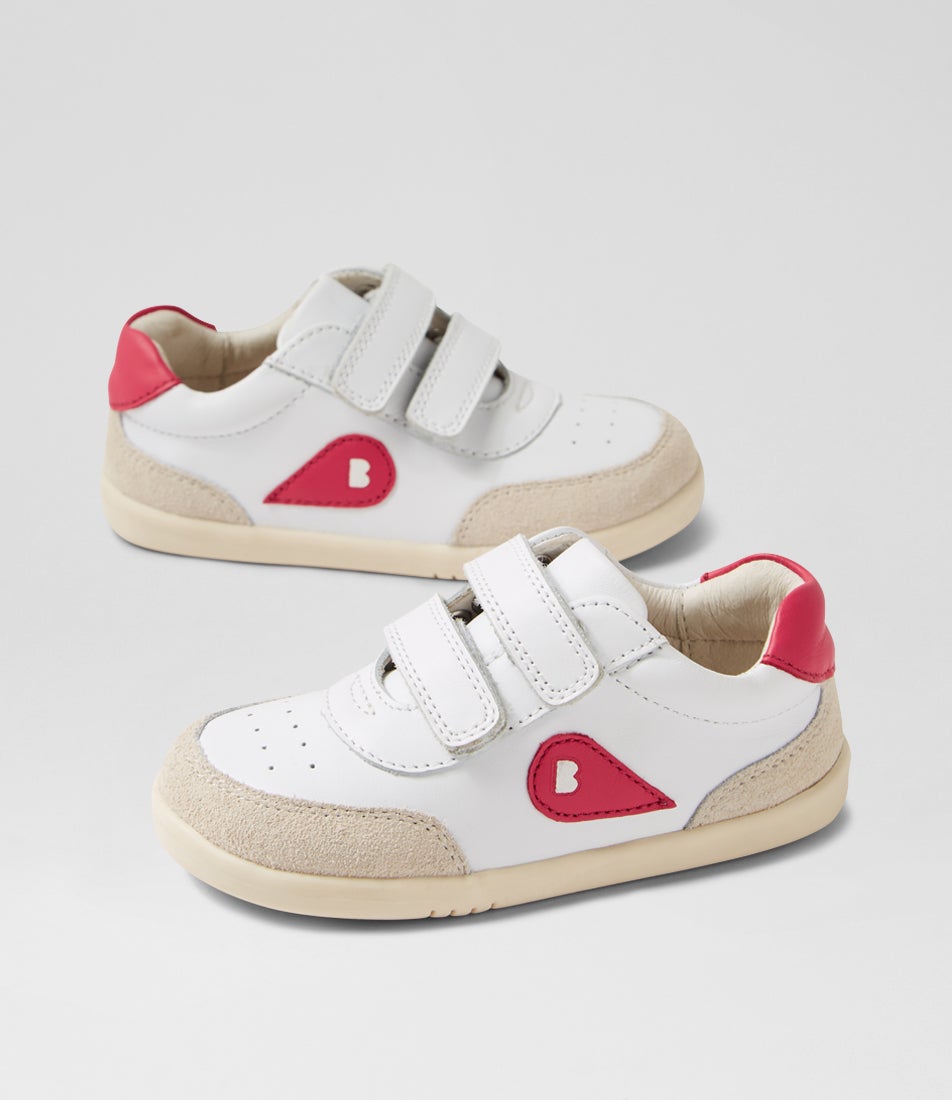 bobux Iw Champ Toddler Chalk Radiant Raspberry Leather Sneakers