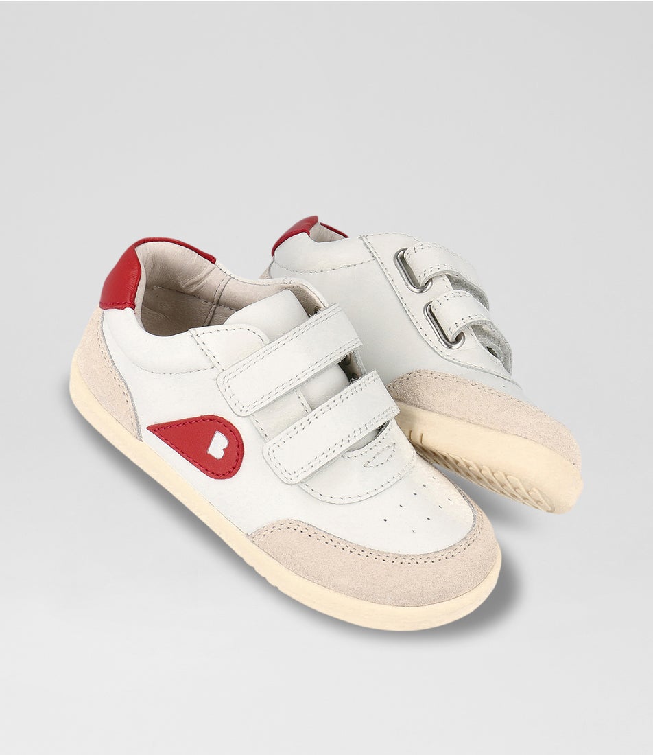 Bobux Iw Champ Toddler Chalk Radiant Red Leather Sneakers