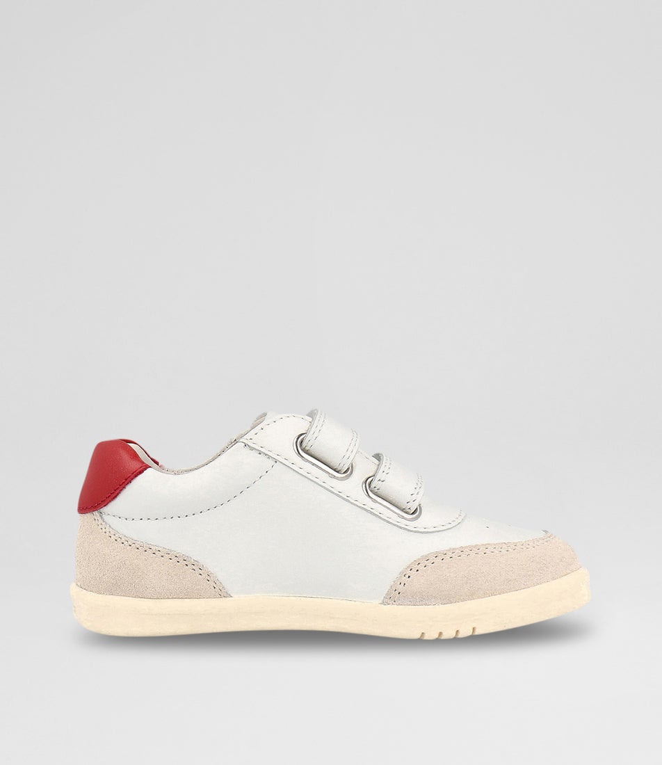 bobux Iw Champ Toddler Chalk Radiant Red Leather Sneakers
