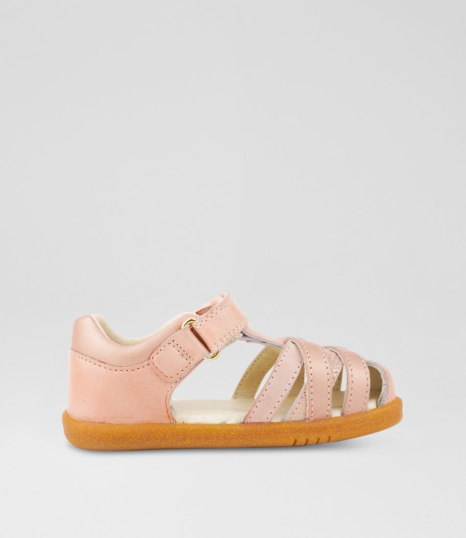 Bobux Iw Cross Jump Toddler Dusk Pearl Rose Gold Leather Flat Shoes